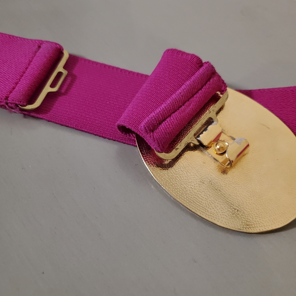 Vintage Pink Belt With Geode Buckle Medium - Picture 3 of 6